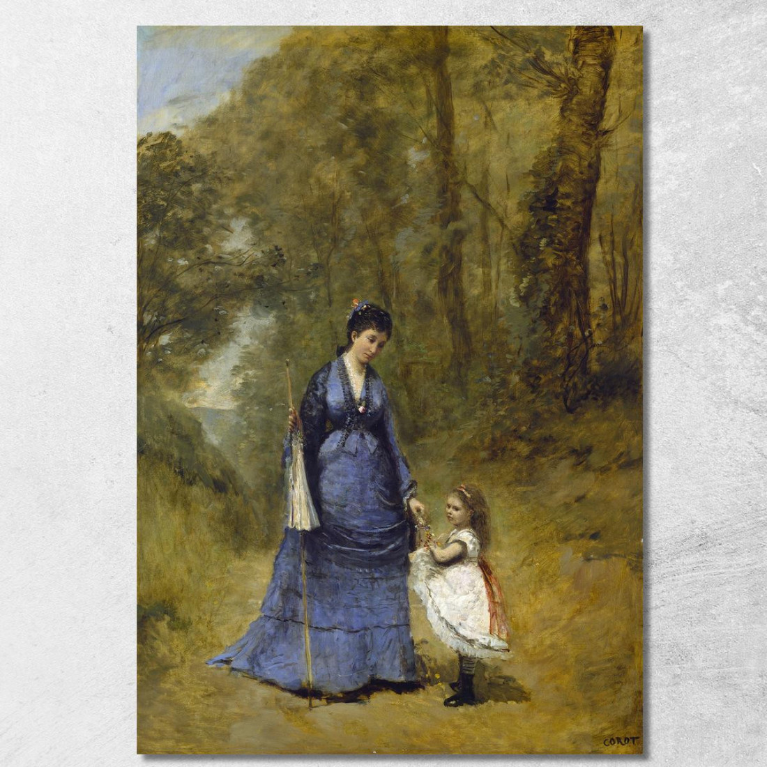 La Signora Stumpf E Sua Figlia Jean-Baptiste-Camille Corot jbc162 quadro stampato su tela