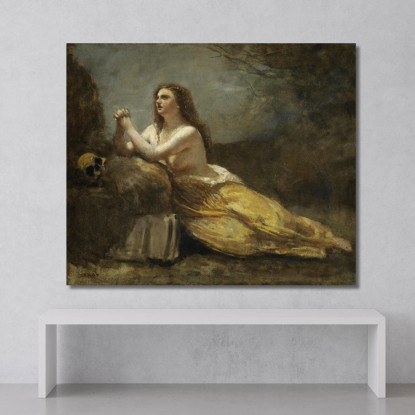 Madeleine In Preghiera Jean-Baptiste-Camille Corot jbc163 quadro stampato su tela