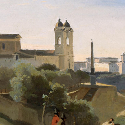 Monte Pincio Rome Jean-Baptiste-Camille Corot jbc177 quadro stampato su tela