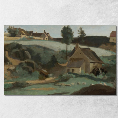 Morvan Petit Moulin Jean-Baptiste-Camille Corot jbc183 quadro stampato su tela