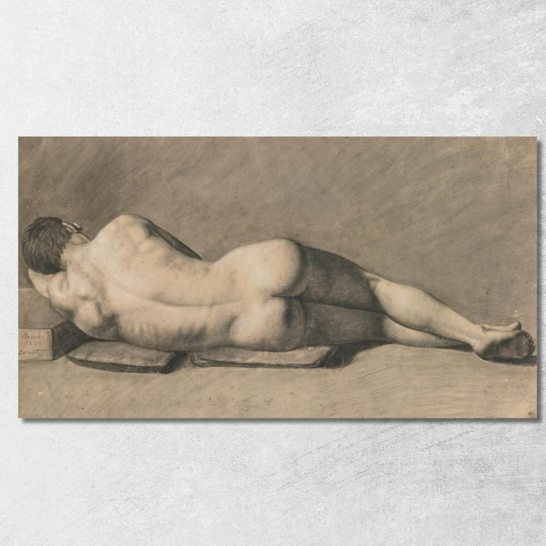 Nudo Maschile Jean-Baptiste-Camille Corot jbc186 quadro stampato su tela