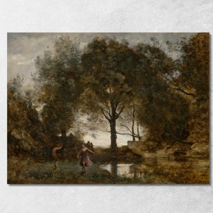 Ninfe E Fauni Jean-Baptiste-Camille Corot jbc187 quadro stampato su tela