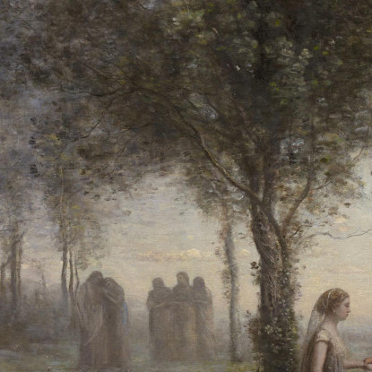 Orfeo Conduce Euridice Fuori Dagli Inferi Jean-Baptiste-Camille Corot jbc189 quadro stampato su tela