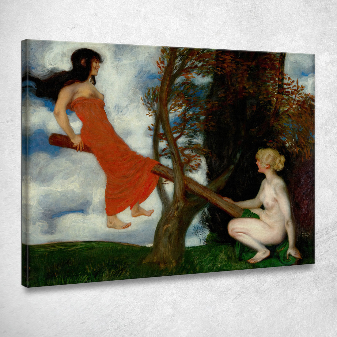 L'Altalena Franz von Stuck fvs95 quadro stampato su tela L'Altalena Franz von Stuck fvs95 quadro stampato su tela