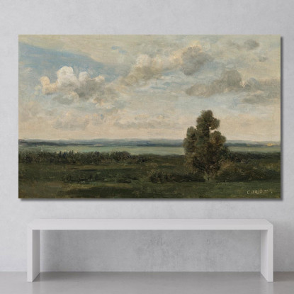 Pianure D'Orléans Jean-Baptiste-Camille Corot jbc199 quadro stampato su tela