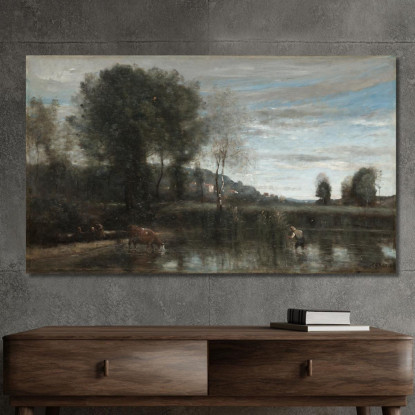 Stagno A Ville-D'Avray Jean-Baptiste-Camille Corot jbc200 quadro stampato su tela