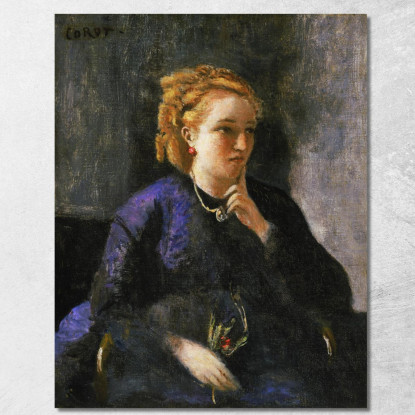 Ritratto Di Una Donna Jean-Baptiste-Camille Corot jbc202 quadro stampato su tela