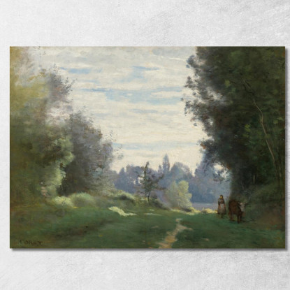 Raggi Del Mattino La Mucca Andando Ai Campi Jean-Baptiste-Camille Corot jbc210 quadro stampato su tela