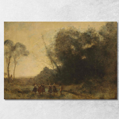 Giro Di Ninfe Jean-Baptiste-Camille Corot jbc216 quadro stampato su tela