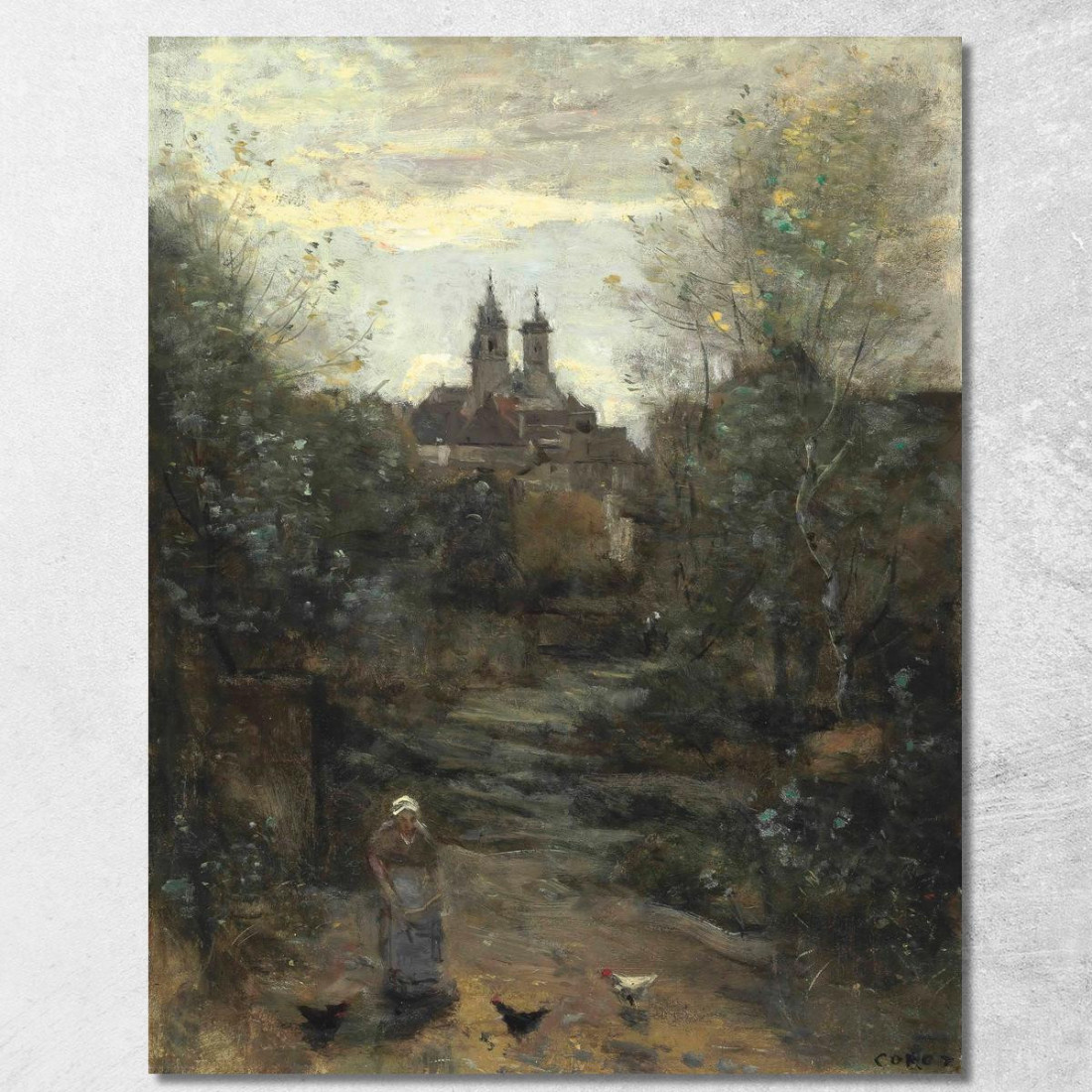 Semur Il Cammino Della Chiesa 2 Jean-Baptiste-Camille Corot jbc223 quadro stampato su tela