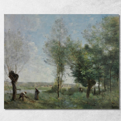 Ricordo Di Coubron Jean-Baptiste-Camille Corot jbc231 quadro stampato su tela