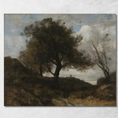 Ricordo Della Normandia Jean-Baptiste-Camille Corot jbc232 quadro stampato su tela