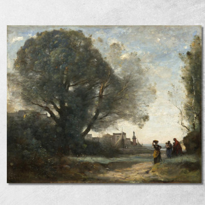 Souvenir Of Terracina Jean-Baptiste-Camille Corot jbc233 quadro stampato su tela