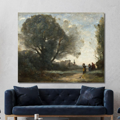 Souvenir Of Terracina Jean-Baptiste-Camille Corot jbc233 quadro stampato su tela