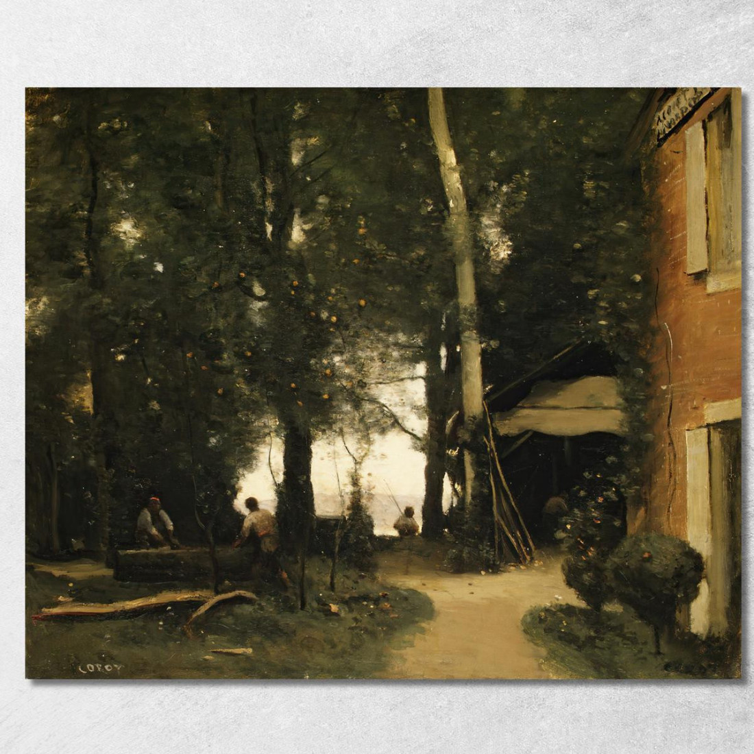 Le Rive Della Senna A Conflans Jean-Baptiste-Camille Corot jbc238 quadro stampato su tela