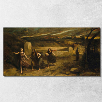 L'Incendio Di Sodoma Jean-Baptiste-Camille Corot jbc242 quadro stampato su tela