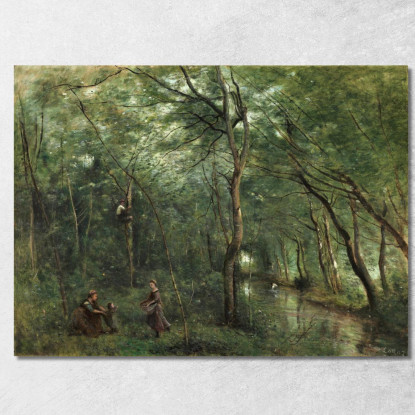 I Raccoglitori Di Anguille Jean-Baptiste-Camille Corot jbc247 quadro stampato su tela