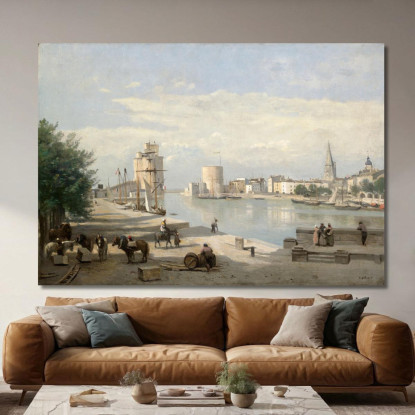 Il Porto Di La Rochelle Jean-Baptiste-Camille Corot jbc253 quadro stampato su tela