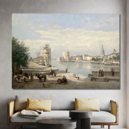 Il Porto Di La Rochelle Jean-Baptiste-Camille Corot jbc253 quadro stampato su tela