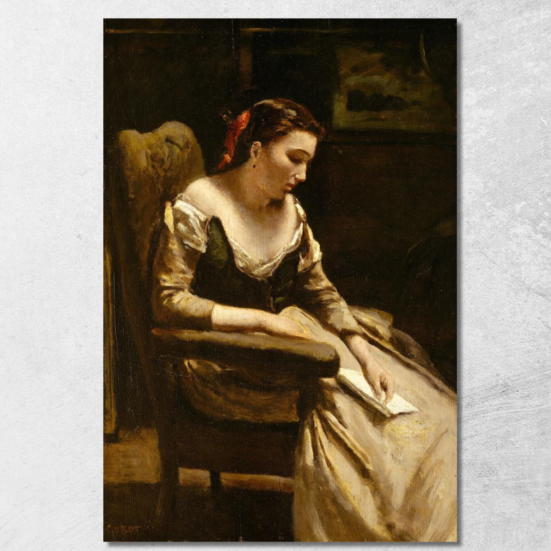 La Lettera Jean-Baptiste-Camille Corot jbc255 quadro stampato su tela