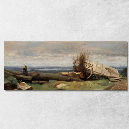 La Pianura Della Beauce Jean-Baptiste-Camille Corot jbc259 quadro stampato su tela