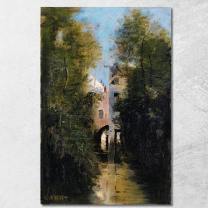 Il Mulino A Vento Sul Fiume Thérain A Beauvais Jean-Baptiste-Camille Corot jbc266 quadro stampato su tela