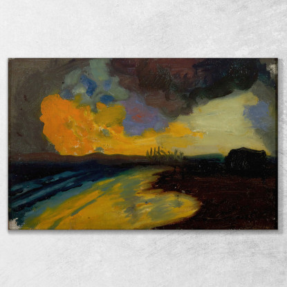 Tramonto In Riva Al Mare Franz von Stuck fvs104 quadro stampato su tela