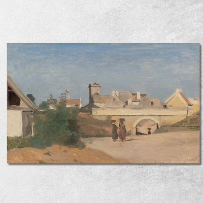 Un Sobborgo Cittadino Jean-Baptiste-Camille Corot jbc275 quadro stampato su tela