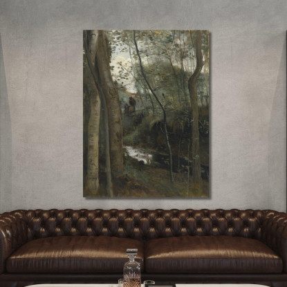 Un Ruscello Sottobosco Jean-Baptiste-Camille Corot jbc278 quadro stampato su tela