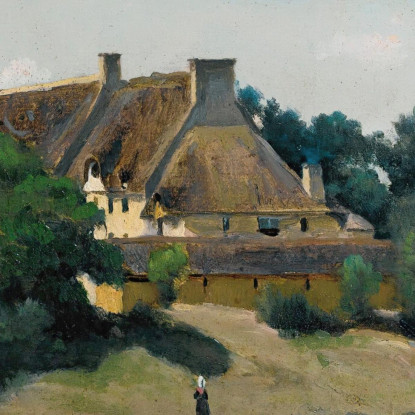 Una Fattoria A Saint-Martin-Du-Bon-Fosse Vicino A Saint-Lô Jean-Baptiste-Camille Corot jbc283 quadro stampato su tela