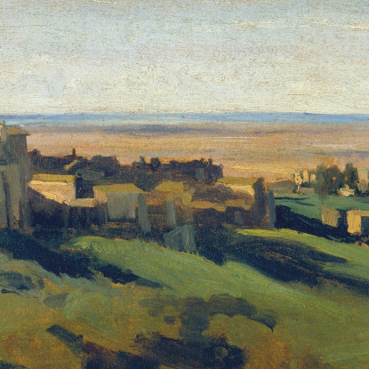 Vista Di Marino Sui Monti Albani Al Mattino Presto Jean-Baptiste-Camille Corot jbc292 quadro stampato su tela