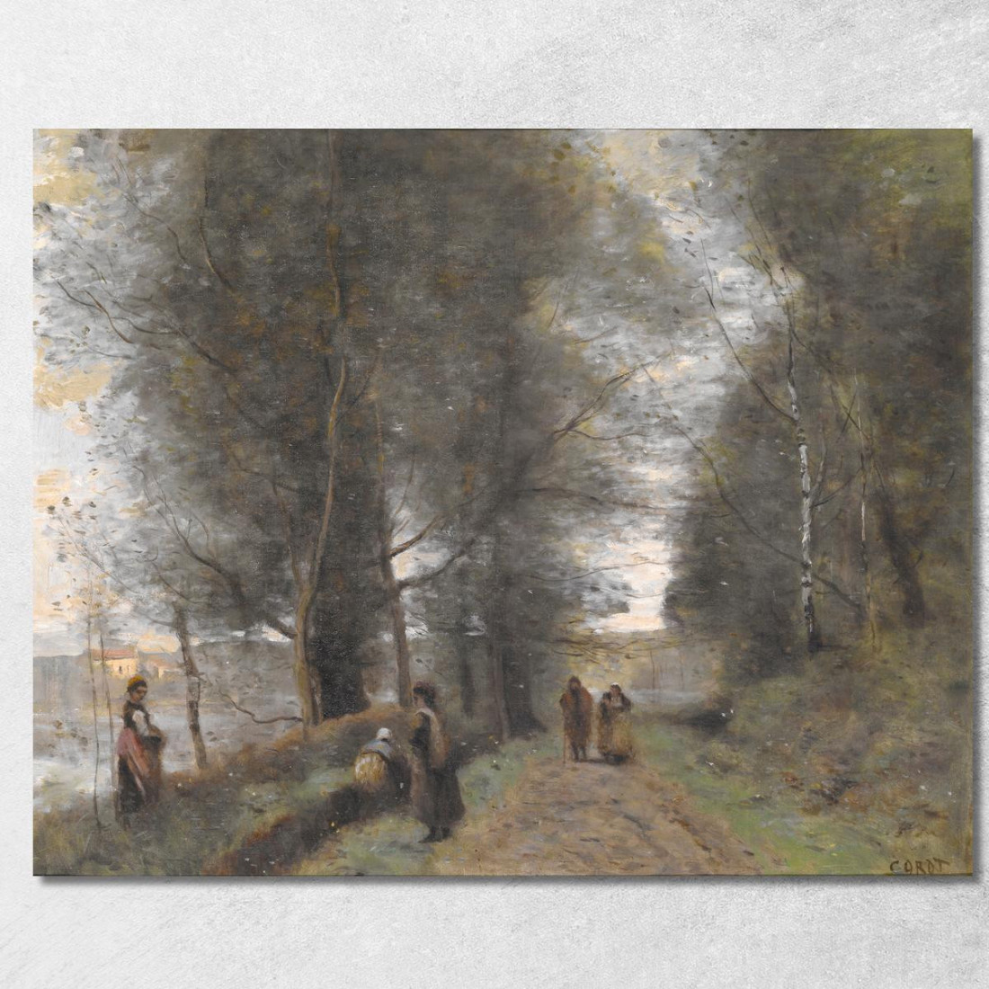 Sentiero Nel Bosco Di Ville D'Avray Che Costeggia Lo Stagno Jean-Baptiste-Camille Corot jbc296 quadro stampato su tela