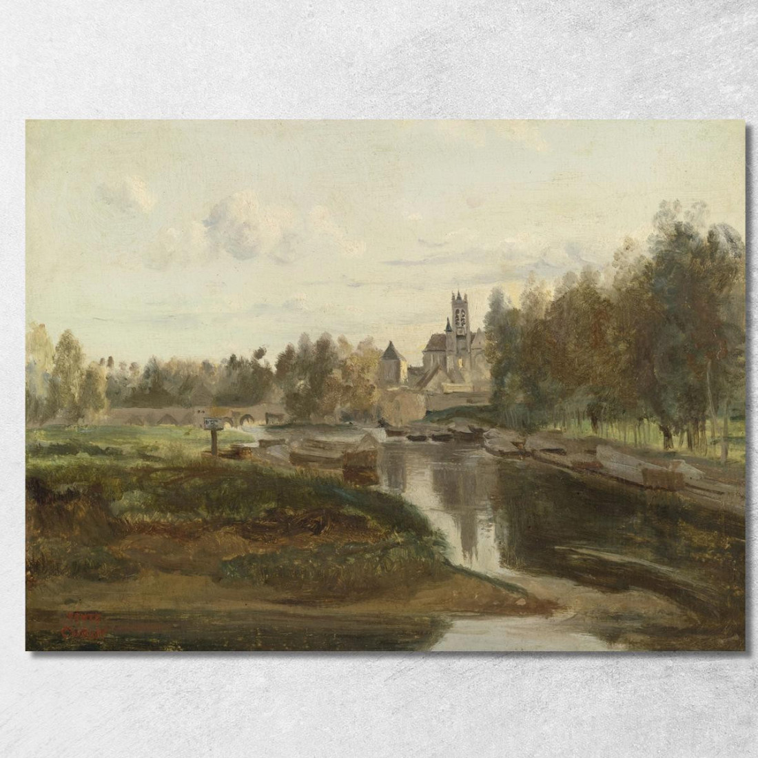 Veduta Di Moret-Sur-Loing Jean-Baptiste-Camille Corot jbc303 quadro stampato su tela