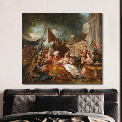 Scena Orientale O Il Banchetto Di Ester Jean-François de Troy jft16 quadro stampato su tela