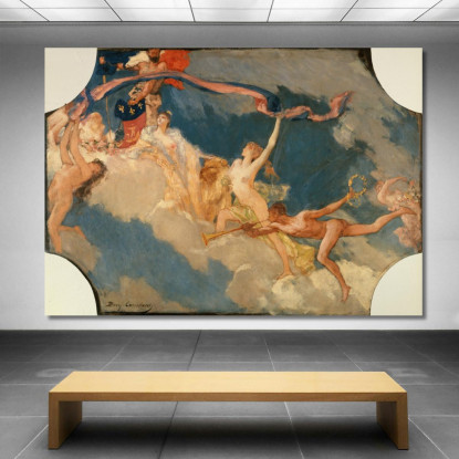 La Città Di Parigi Invita Il Mondo Alle Sue Feste Jean-Joseph-Benjamin Constant jjb10 quadro stampato su tela