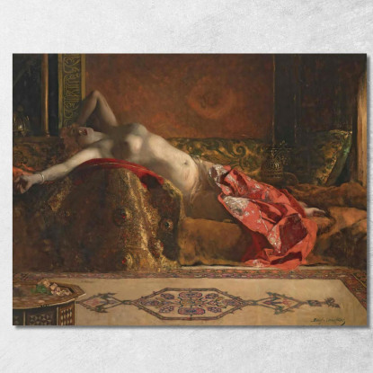 Odalisca Sdraiata Jean-Joseph-Benjamin Constant jjb18 quadro stampato su tela