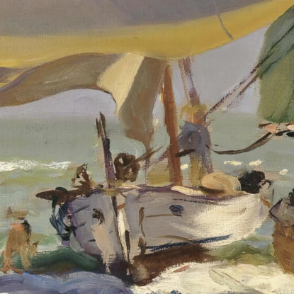 Barche Sulla Riva Joaquín Sorolla jsr9 quadro stampato su tela