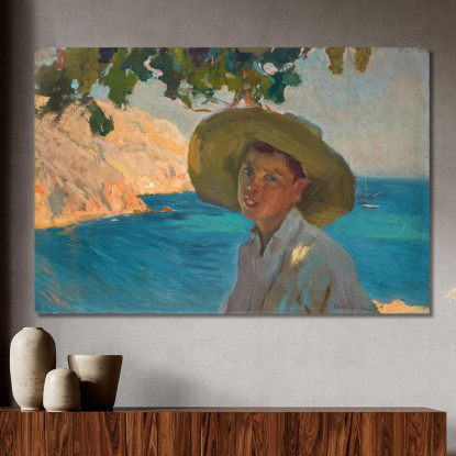 Ragazzo Con Sombrero Jávea Ragazzo Con Sombrero Jávea Joaquín Sorolla jsr17 quadro stampato su tela