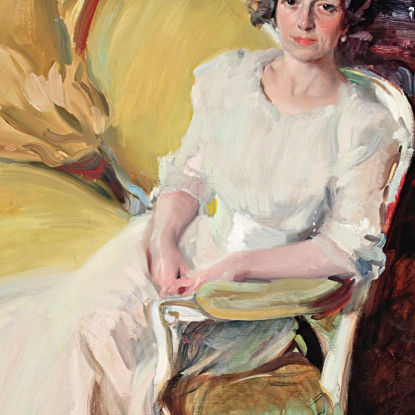 Clotilde Seduta Sul Divano Joaquín Sorolla jsr24 quadro stampato su tela