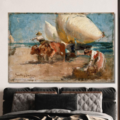 Scena Della Spiaggia Joaquín Sorolla jsr35 quadro stampato su tela