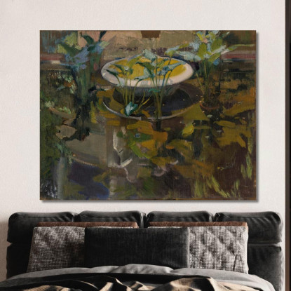 Giardino Della Casa Sorolla Riflessione Nella Fontana Delle Confidencias Joaquín Sorolla jsr45 quadro stampato su tela