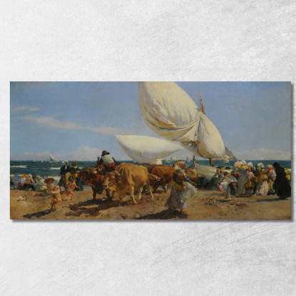 Il Ritorno Della Pesca Joaquín Sorolla jsr54 quadro stampato su tela