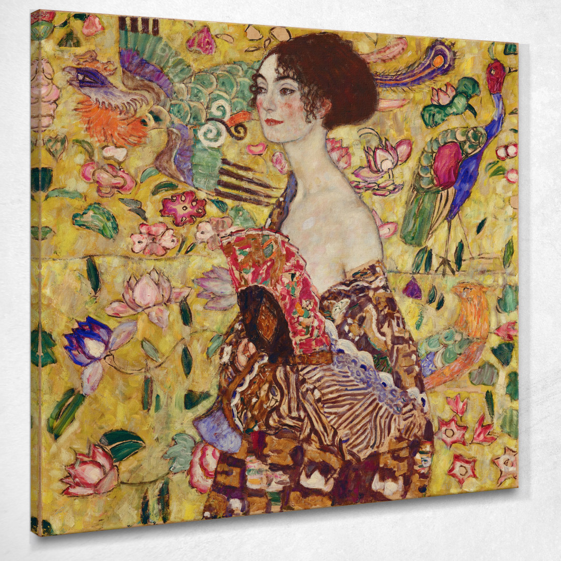 Signora Con Ventaglio Gustav Klimt kg29 quadro stampato su tela Signora Con Ventaglio Gustav Klimt kg29 quadro stampato su tela