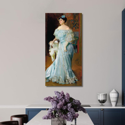 Ritratto Completo In Pelle Di La Tiple Isabel Brú Joaquín Sorolla jsr93 quadro stampato su tela