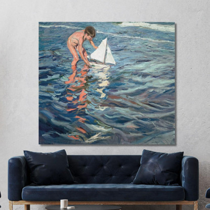 La Piccola Barca A Vela Joaquín Sorolla jsr108 quadro stampato su tela