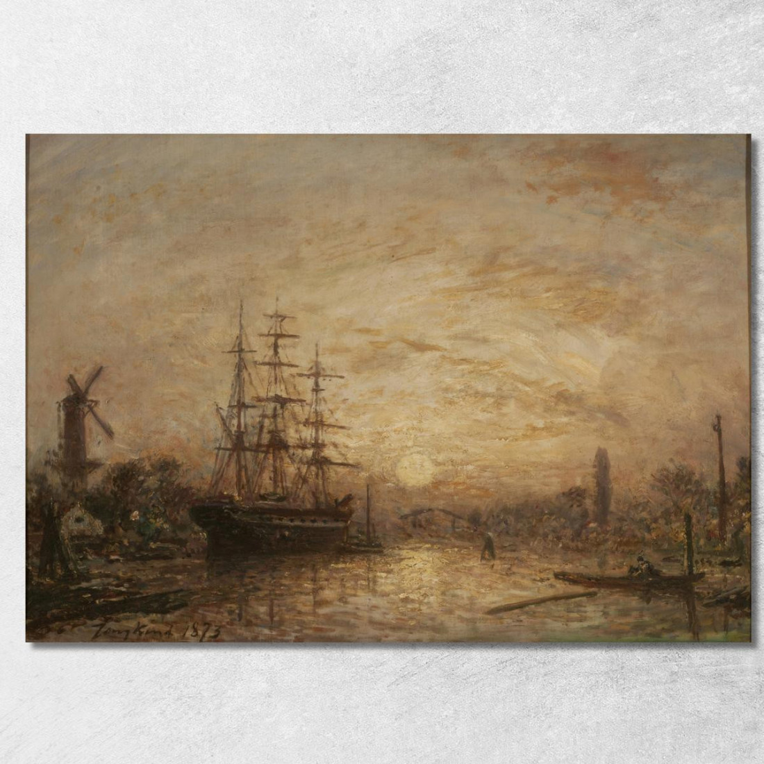 Coucher De Soleil In Olanda Tramonto In Olanda Johan Barthold Jongkind jbj15 quadro stampato su tela Coucher De Soleil In Olanda Tramonto In Olanda Johan Barthold Jongkind jbj15 quadro stampato su tela