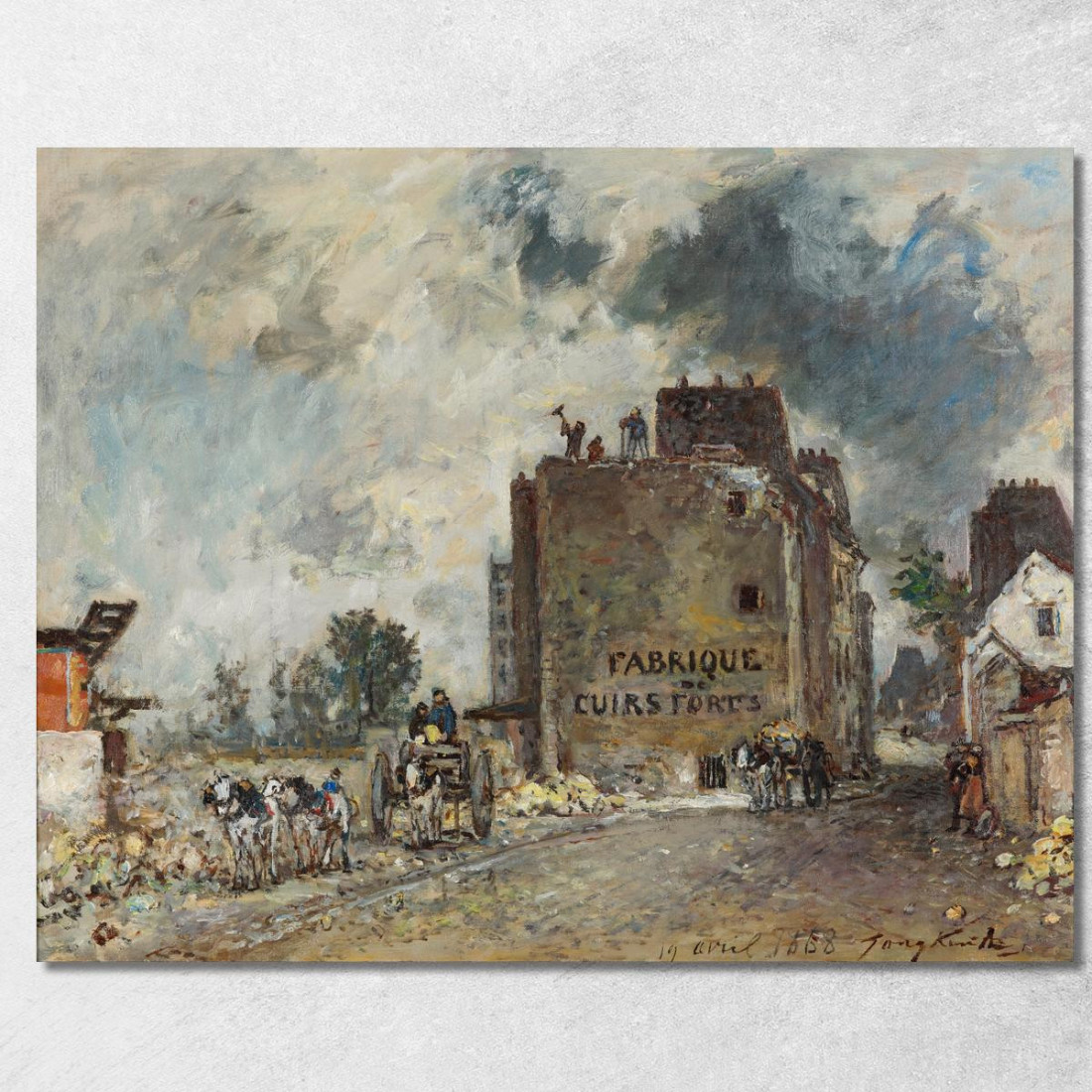 Lavori Di Demolizione In Rue Des Franc-Bourgeois St. Marcel Johan Barthold Jongkind jbj17 quadro stampato su tela Lavori Di Demolizione In Rue Des Franc-Bourgeois St. Marcel Johan Barthold Jongkind jbj17 quadro stampato su tela