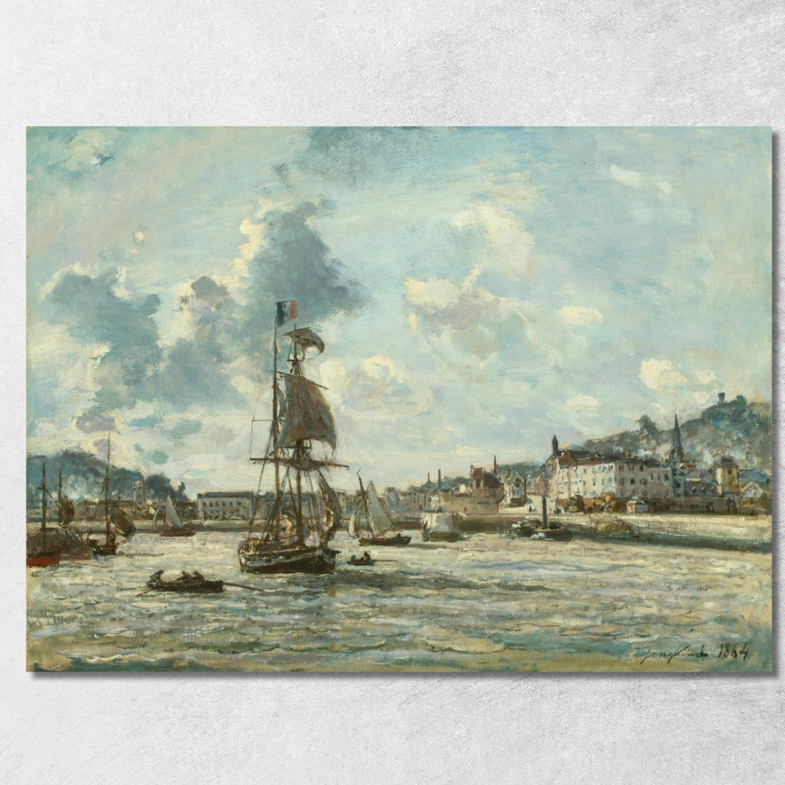 Ingresso Al Porto Di Honfleur Johan Barthold Jongkind jbj21 quadro stampato su tela Ingresso Al Porto Di Honfleur Johan Barthold Jongkind jbj21 quadro stampato su tela
