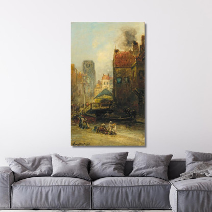 L'Aia Veere Rotterdam Johan Barthold Jongkind jbj25 quadro stampato su tela