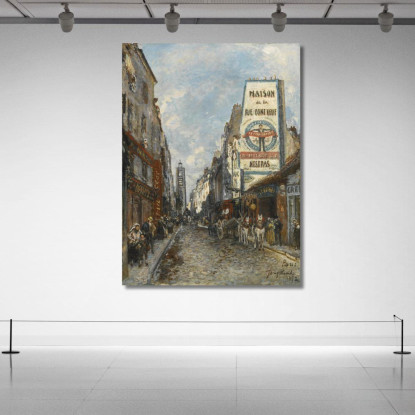 Rue Saint-Jacques Parigi Johan Barthold Jongkind jbj31 quadro stampato su tela